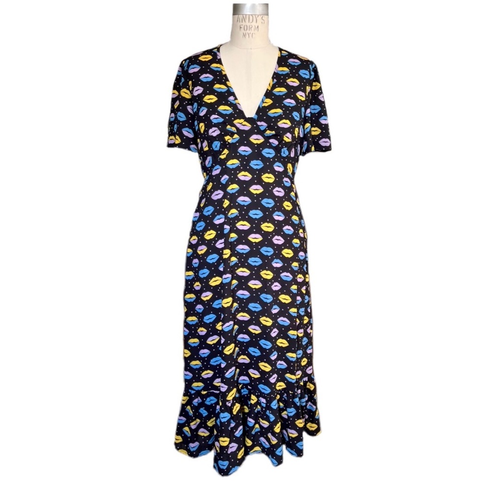 NWT/ Sui by Anna Sui Funky Lips Mermaid Maxi Dress Orig$235 Size S